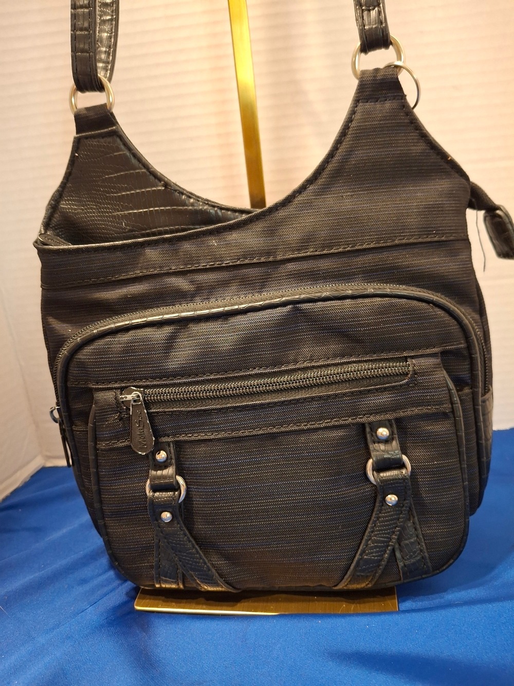 Multisac Blue and Black Crossbody Shoulder Bag - Stylish Everyday Carry